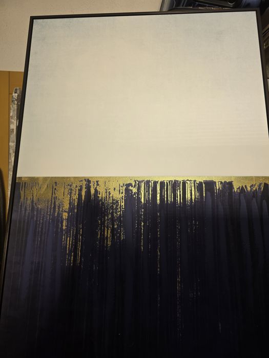 Quadro azul e branco de parede
