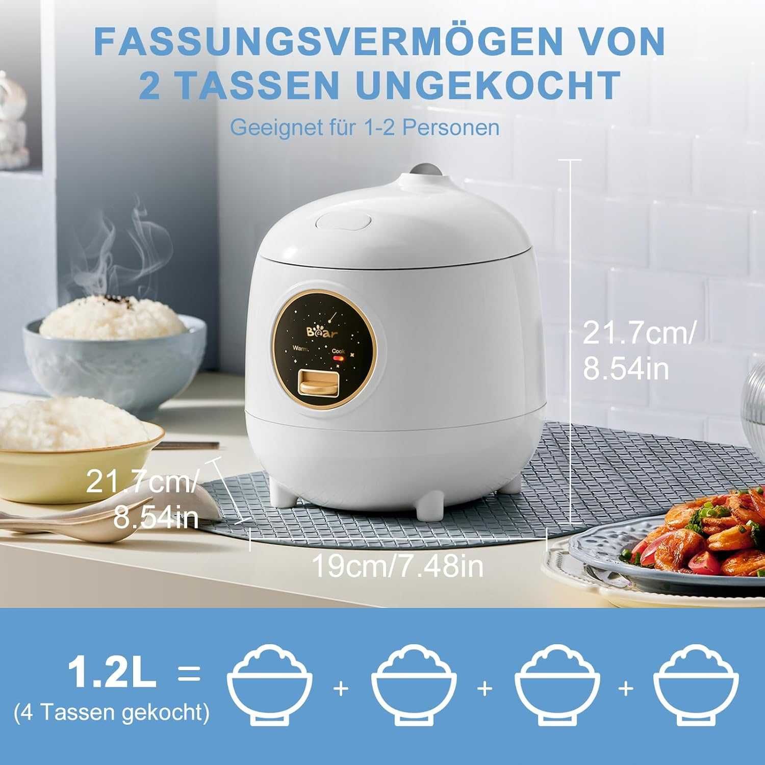 Urządzenie DO Gotowania RYŻU Bear 1,2L