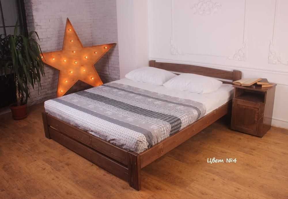 Кровать деревянная 140х200см стильная