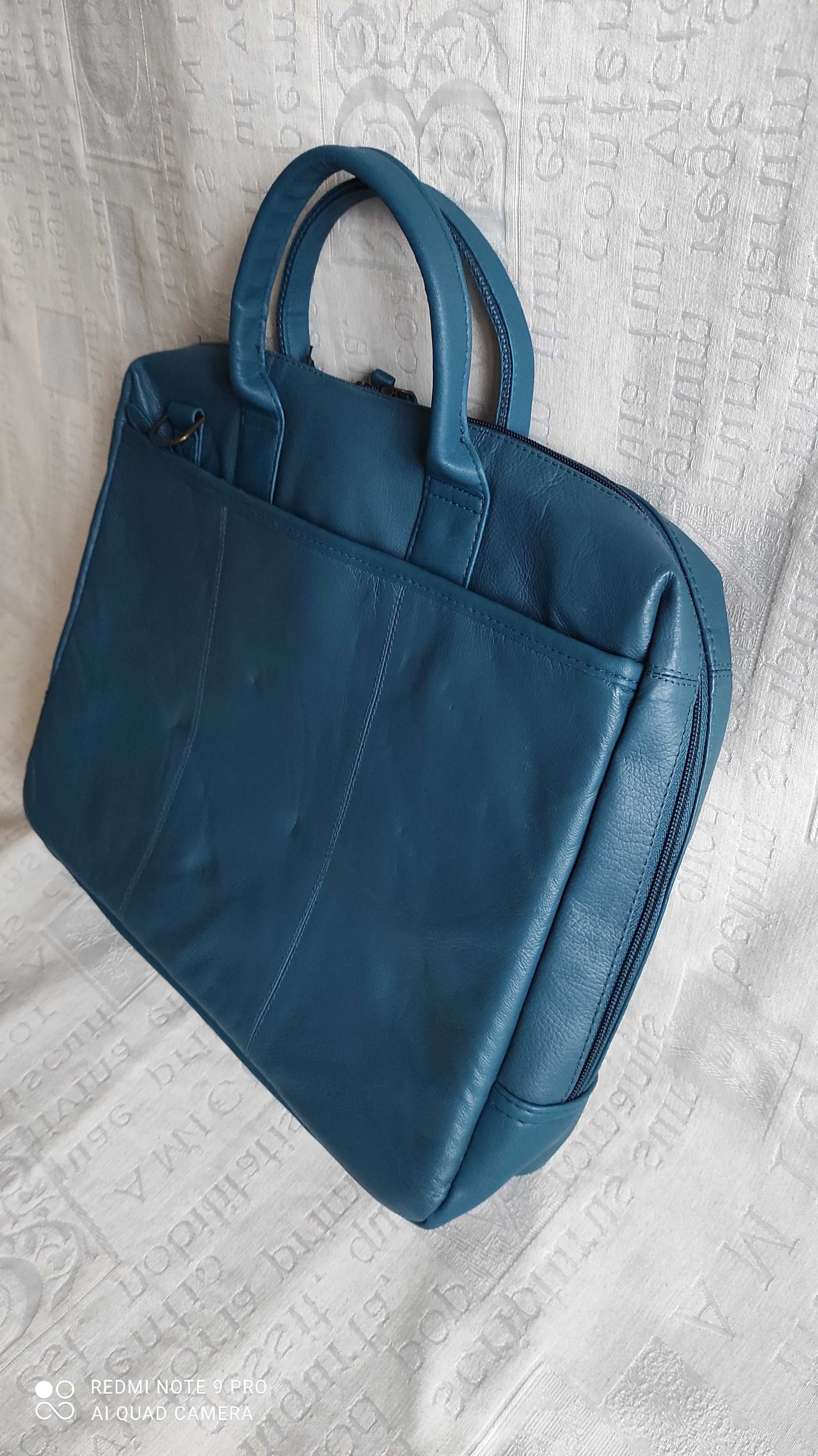 Новый кожаный портфель, сумка для ноутбука 15,6/16*, бизнес, Италия