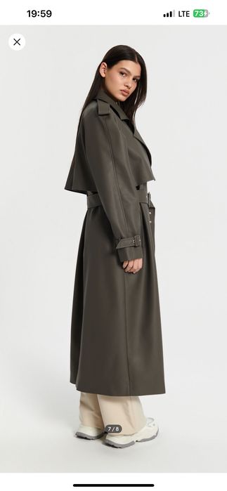 Тренч (шкірзам) графіново-сірий/