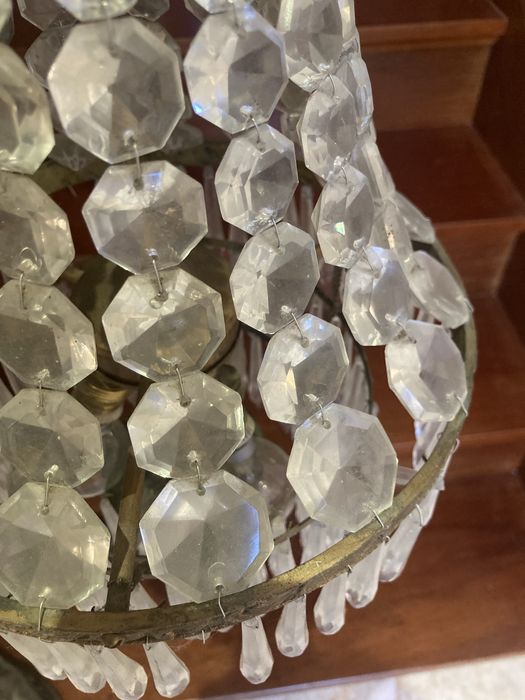 Candeeiro lustre de vidrinhos cristal