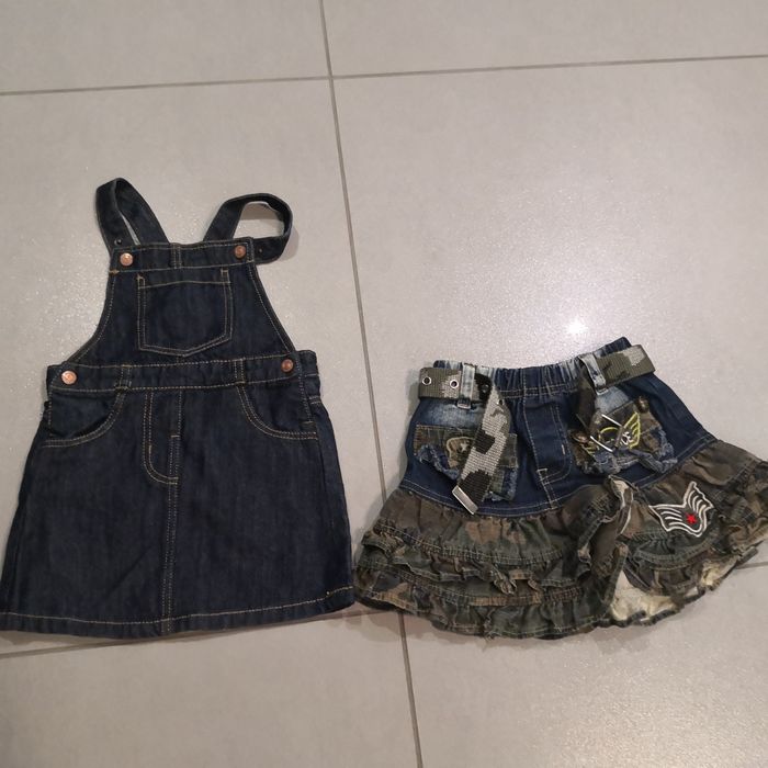 2 sztuki 86 spódniczka na szelkach, moro