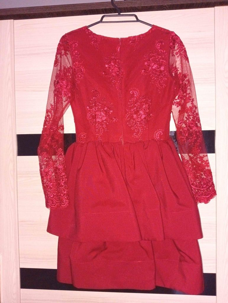 Bordowa sukienka roz.36