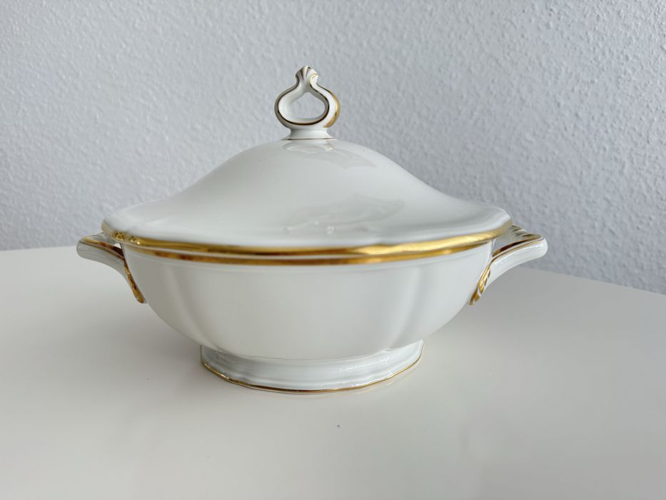 Waza do zupy Rosenthal Banhofselb biało złota Chippendale