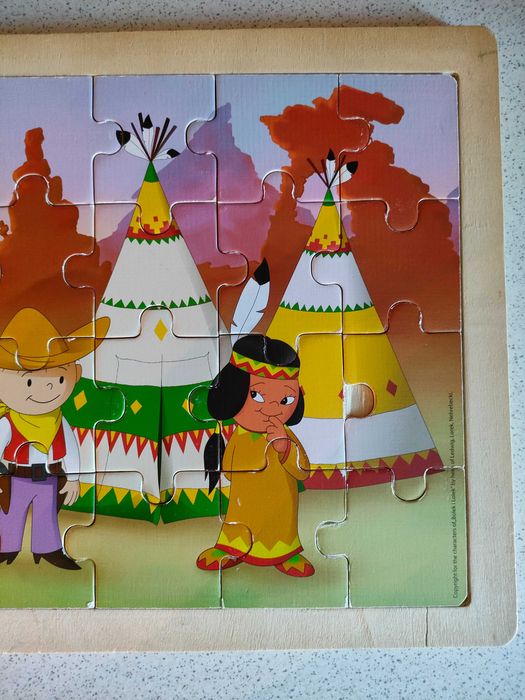 Drewniane puzzle, układanka, Bolek i Lolek, 24 elementy
