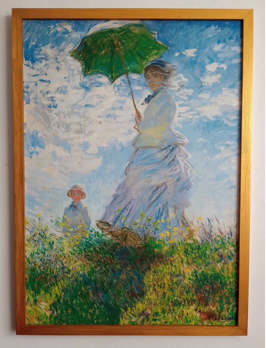 Obraz na płótnie -kobieta z parasolką, Claude Monet, 50x70cm