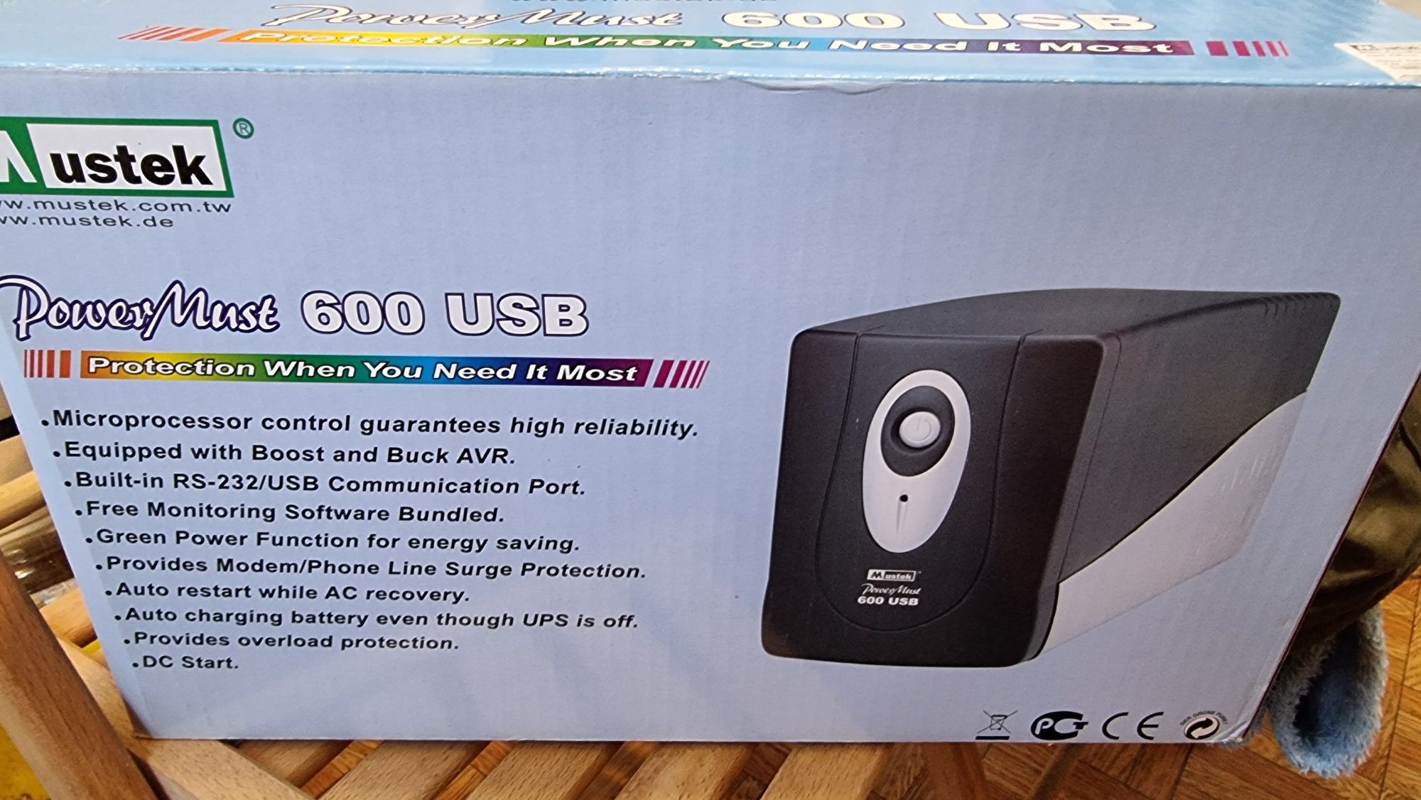 UPS ИБП Mustek PowerMust 600 USB