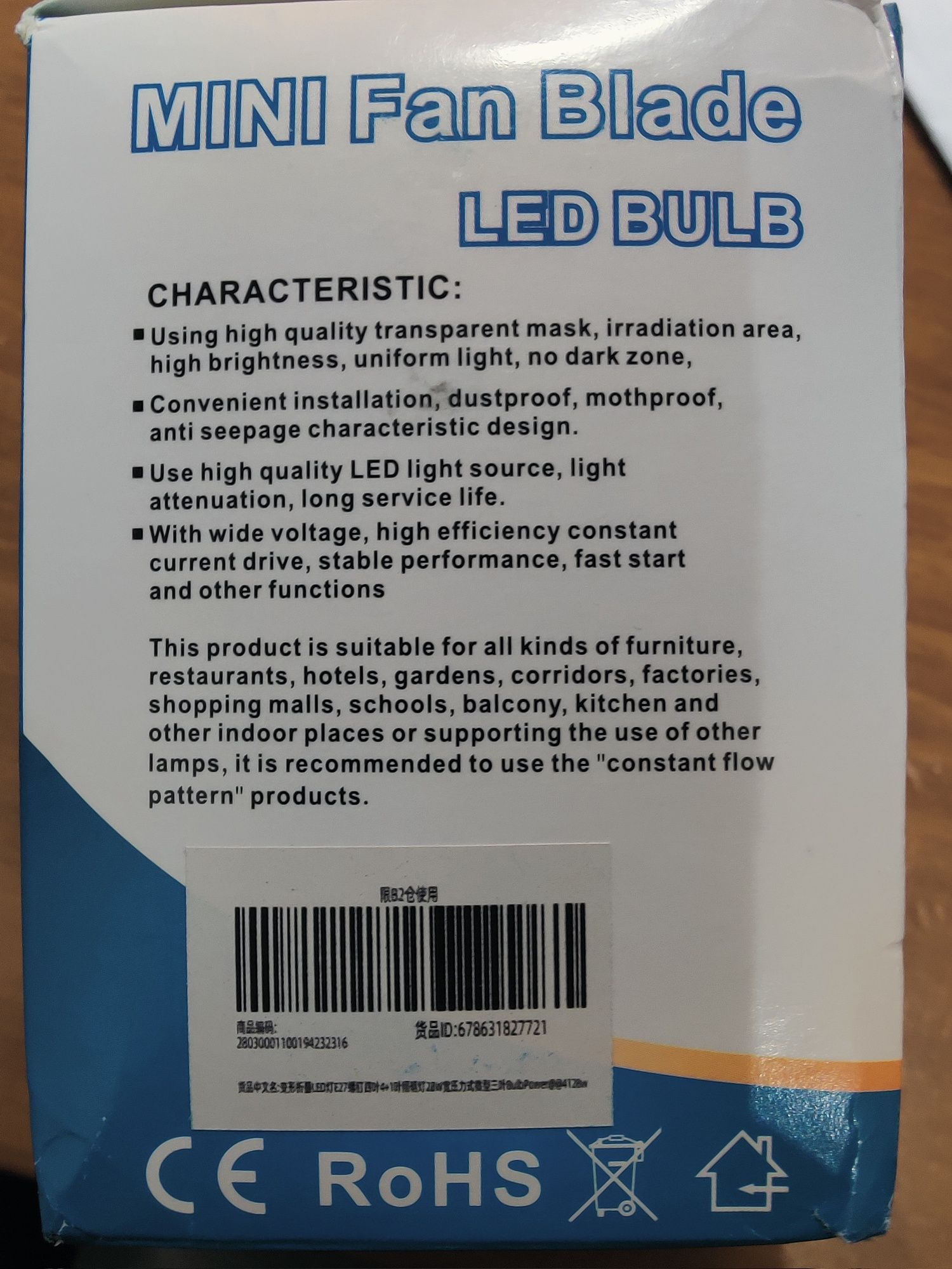 Mini lâmpada led e27 multi