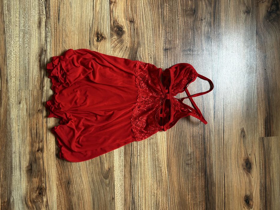 Koszulka OBSESSIVE 34 36 XS S czerwona erotyczna bielizna