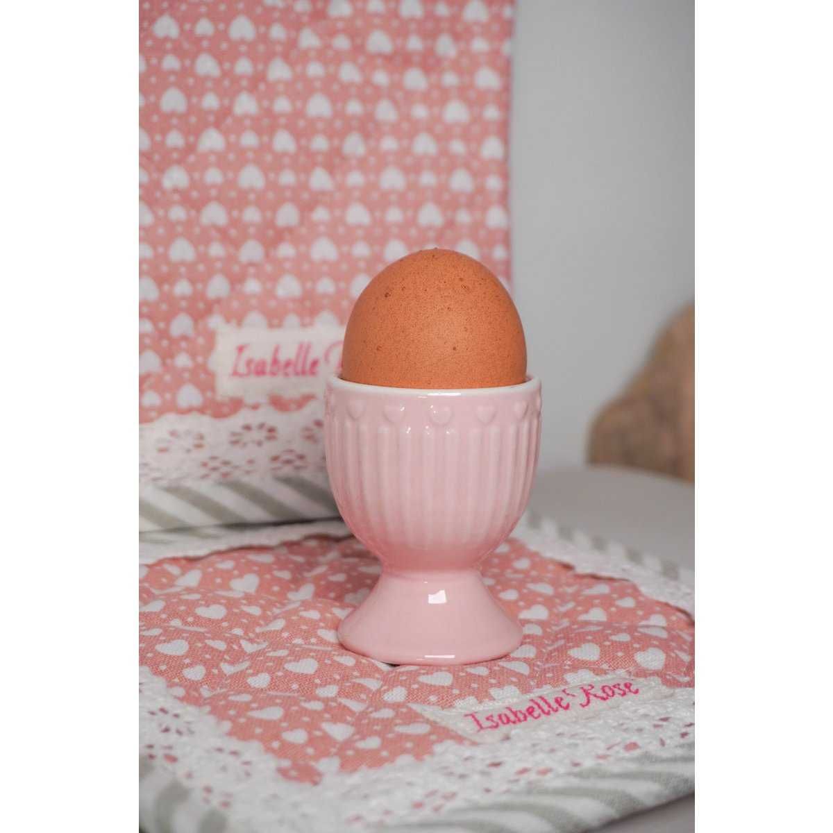 Kieliszek na jajko porcelanowy pastelowy róż LOVE25