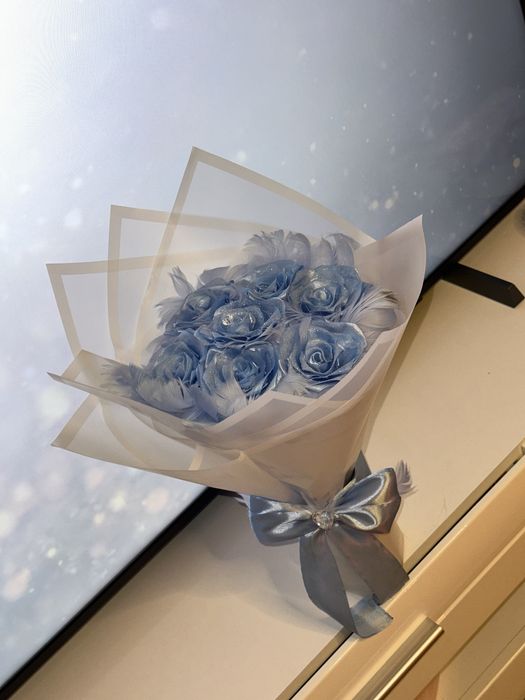 Bukiet ze wstążki satynowej