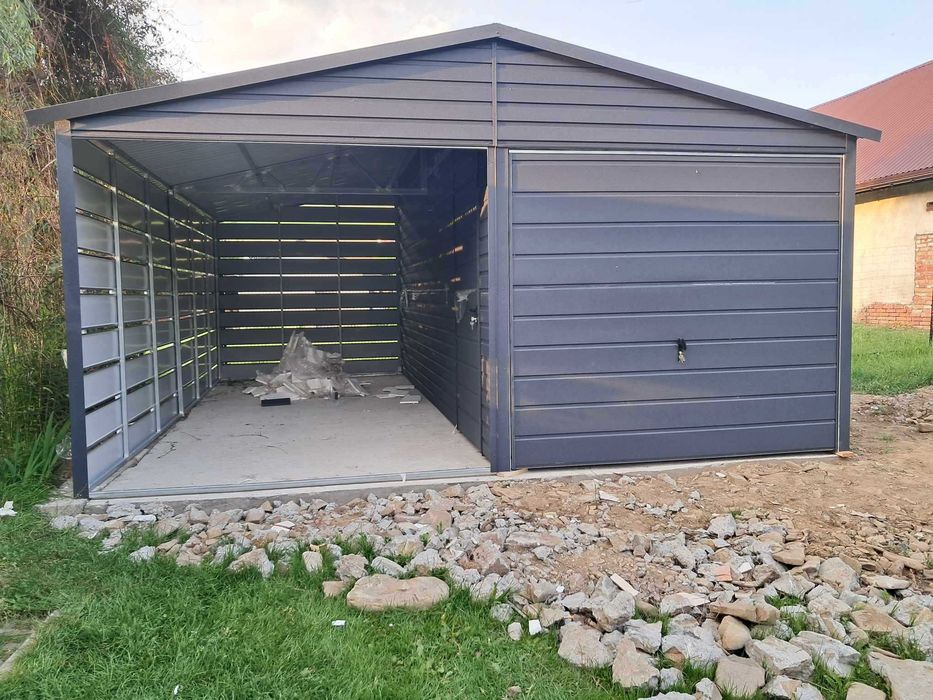 Garaż blaszany, wiata. WZMOCNIONY PROFILAMI. Producent. Cała POLSKA