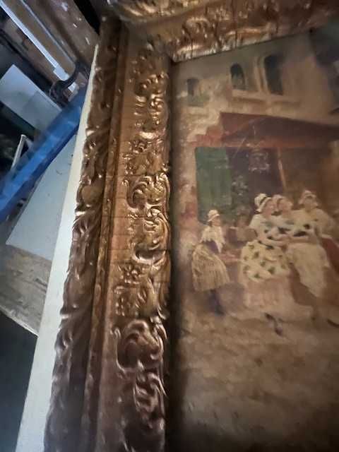 Pinturas antigas com moldura dourada
