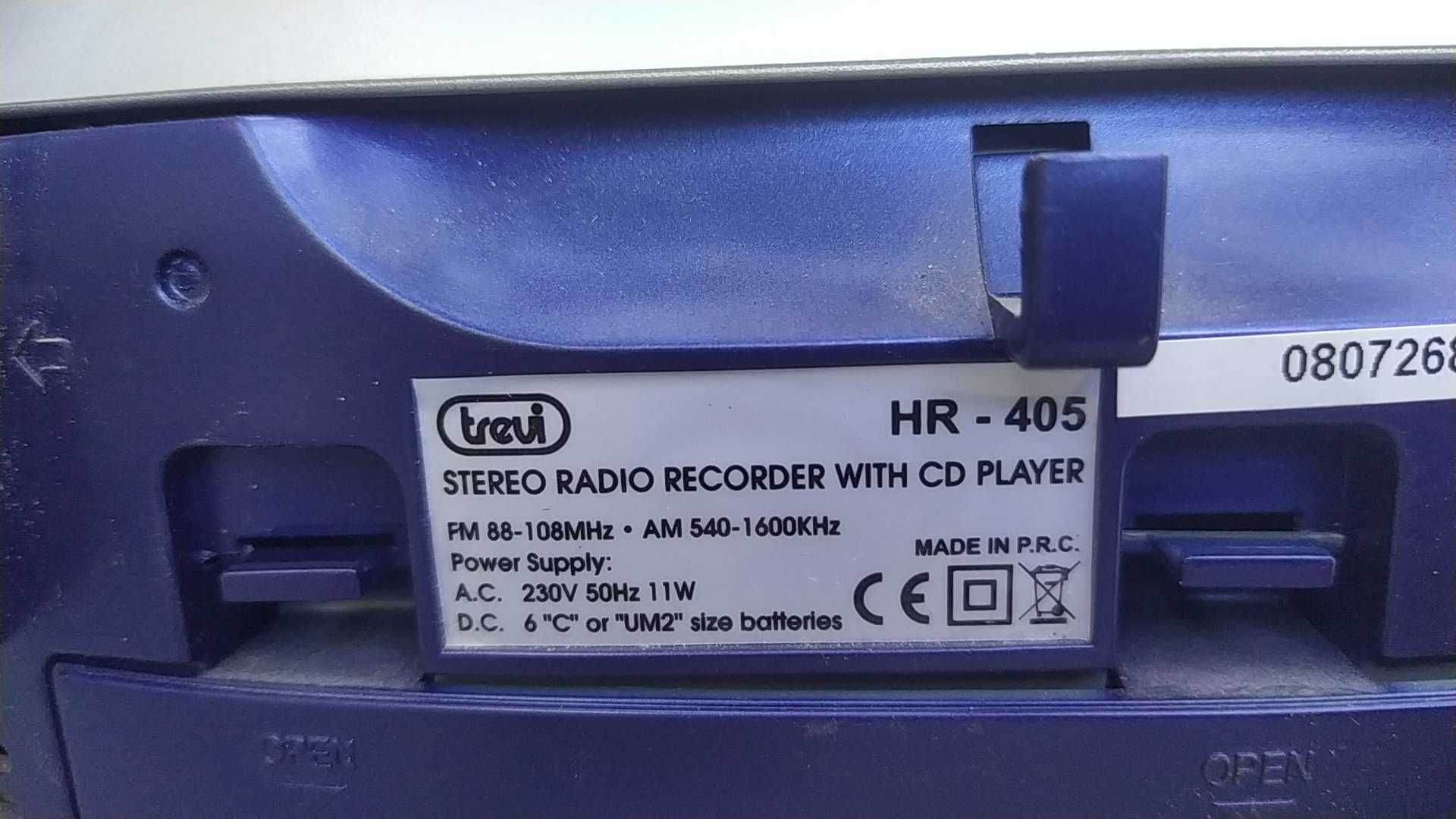 Бумбокс. радио fм, аудио СD.TREUI HR-405. качество звука приличное.