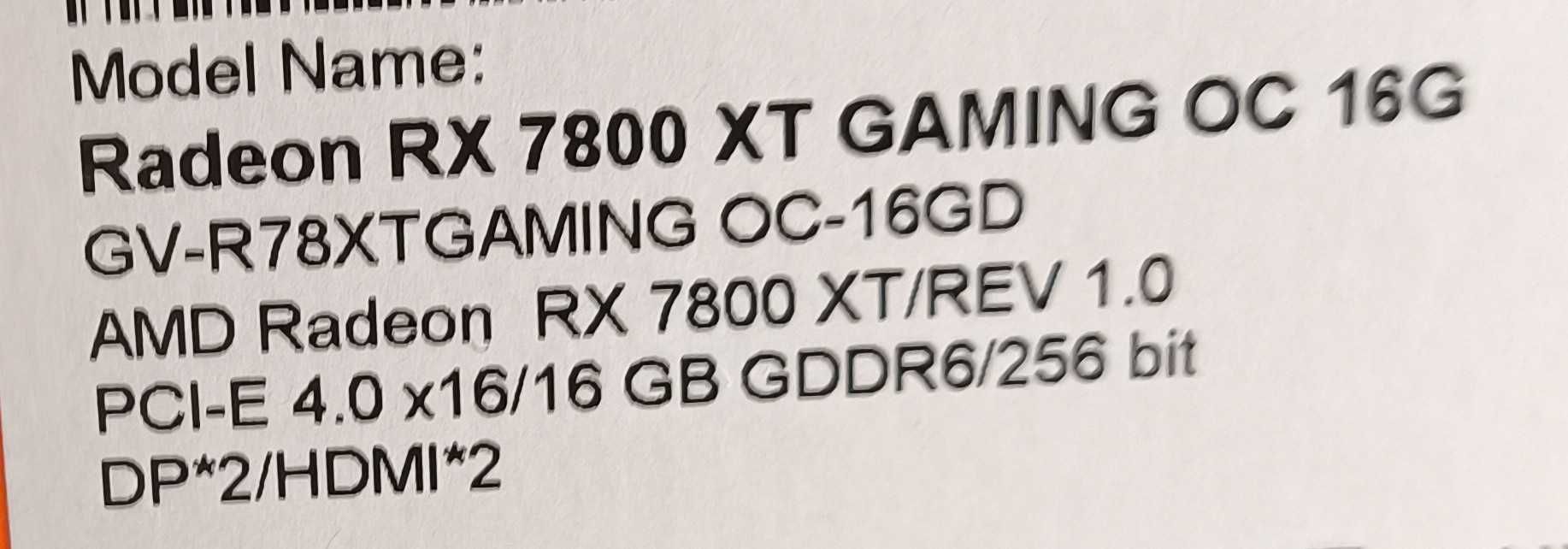 Karta graficzna AMD Radeon RX 7800 XT gaming OC 16GB