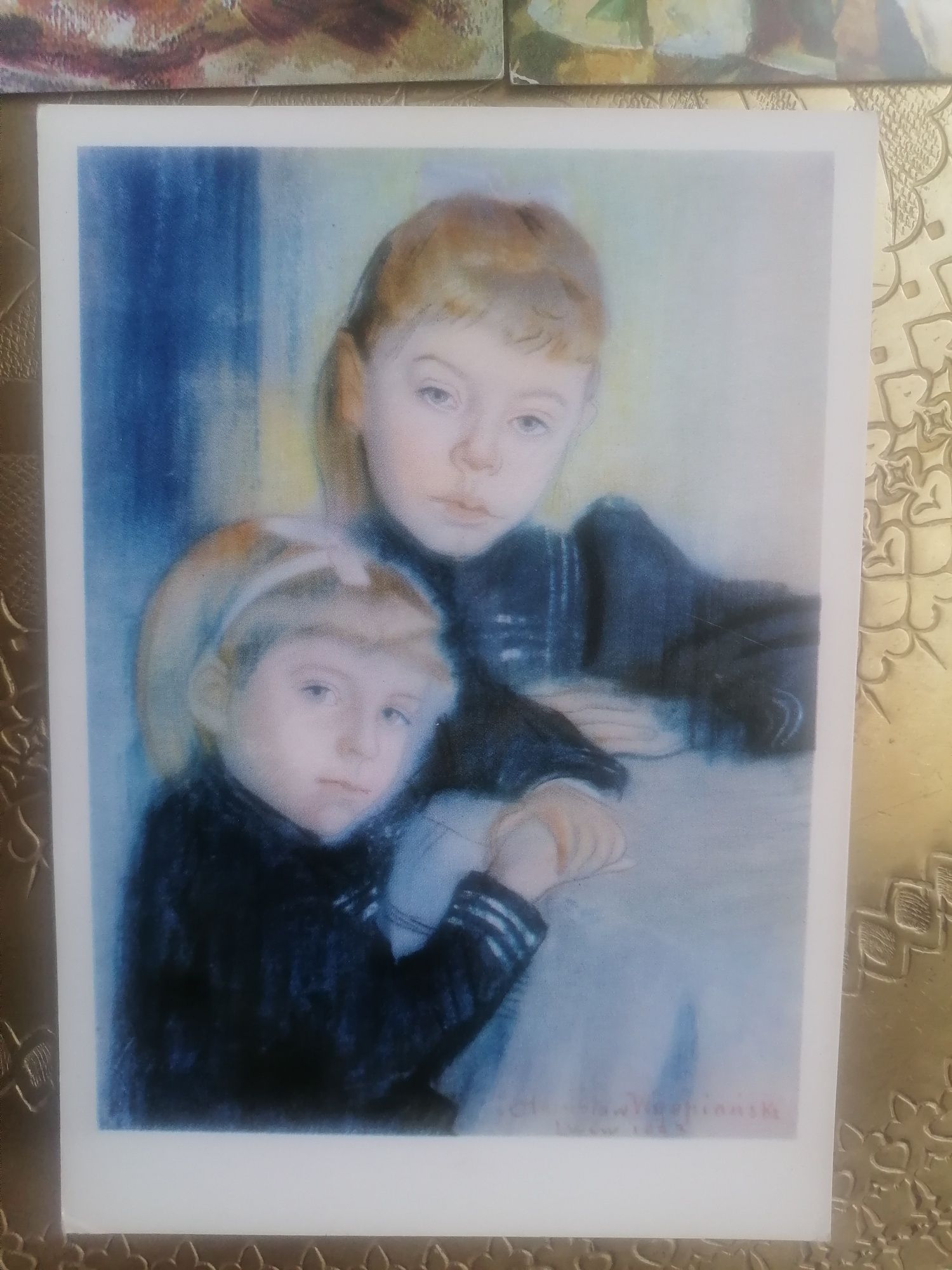 Wyspiański, Portret dwóch dziewczynek pocztówka