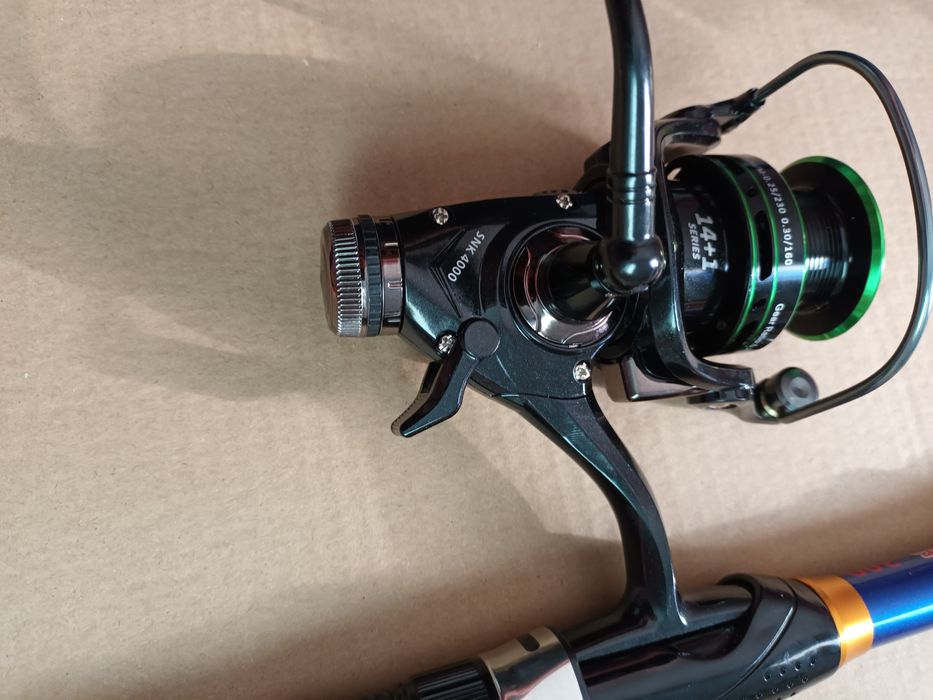 Wędka teleskopowa 3m z kołowrotkiem z wolnym biegiem nowa