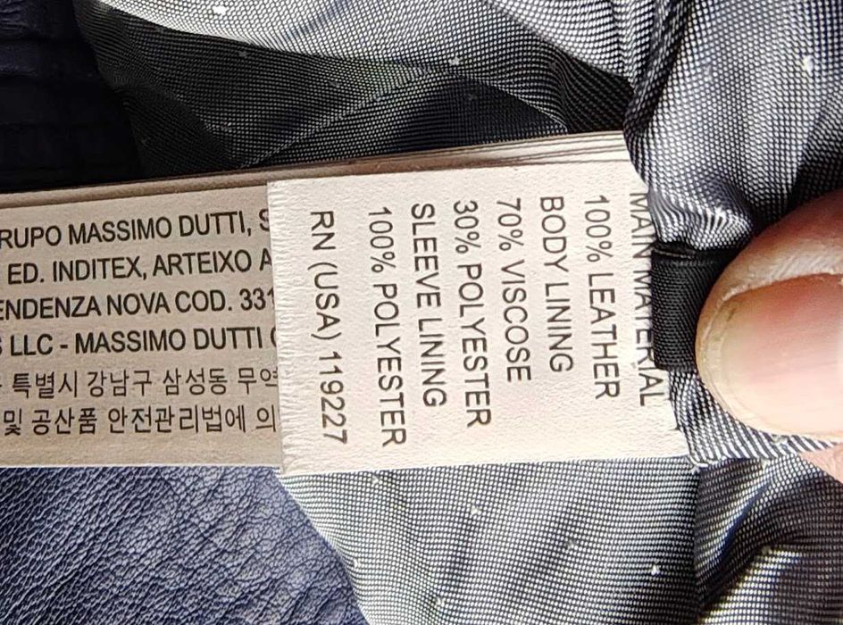 - Massimo Dutti  - Skórzana ramoneska, kurtka r. M