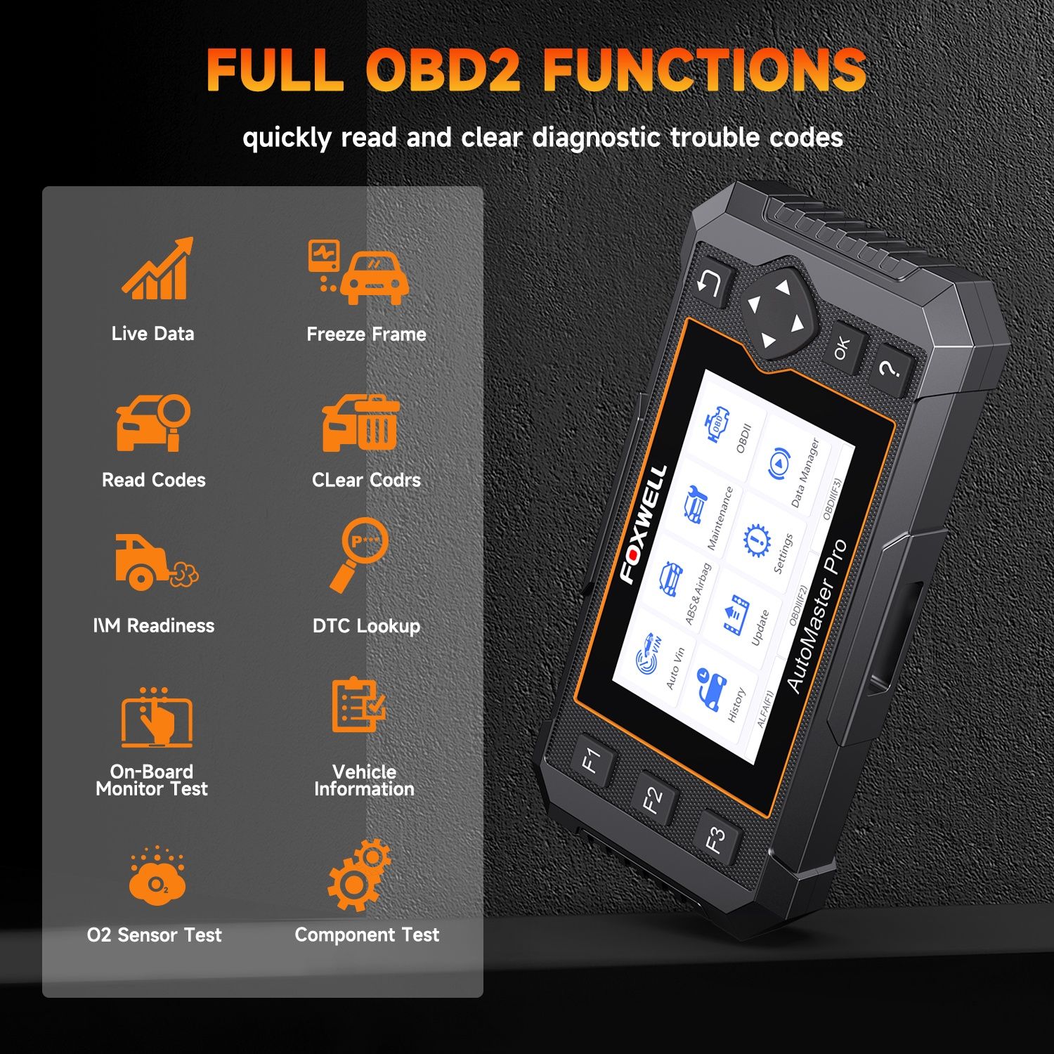 Máquina Diagnóstico FOXWELL NT650 PRO OBD2 ABS SRS e +26 Serviços NOVO
