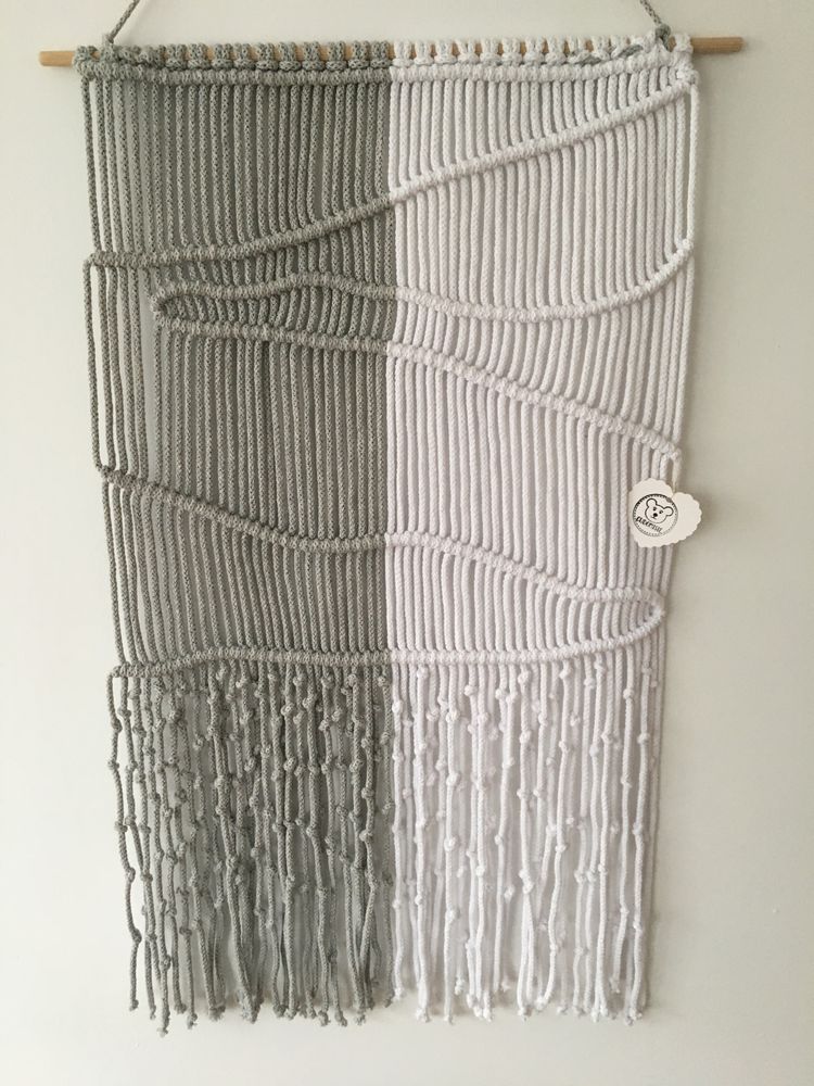 Dekoracja makrama ze sznurka bawełnianego