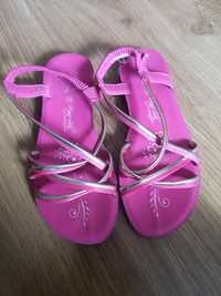 Śliczne sandały dla dziewczynki złote różowe h 36 23 cm gumka zara