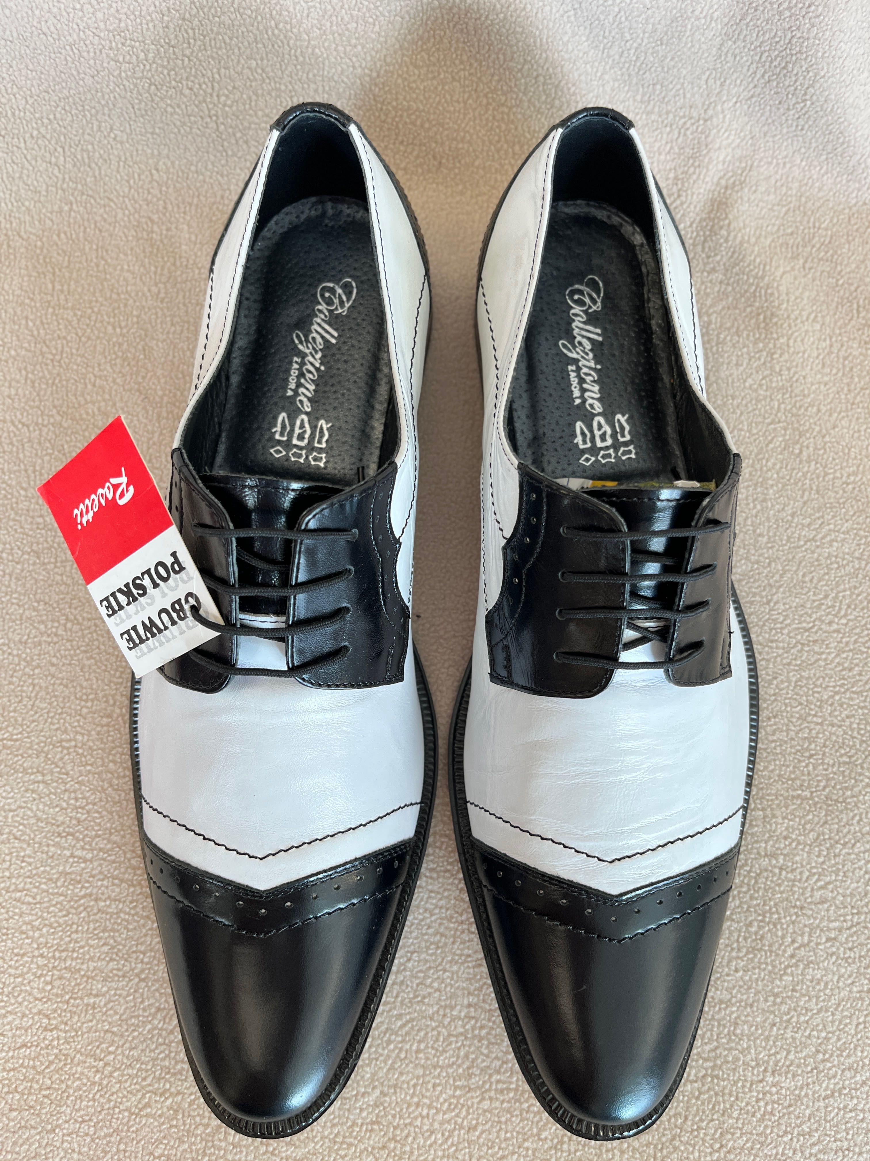 Męski skórzane buty Al Capone brogsy ROZM.43