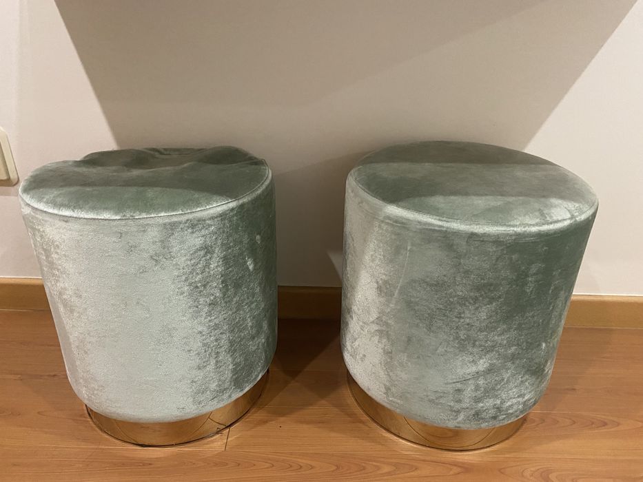 Conjunto de 2 puffs verdes