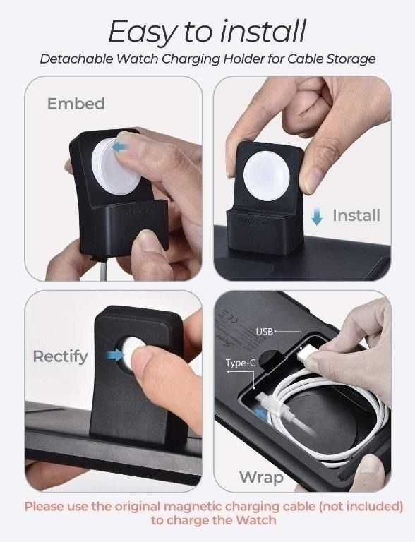Seneo PA202a 3w1 ładowarka indukcyjna iPhone Watch Airpods Buds 10W