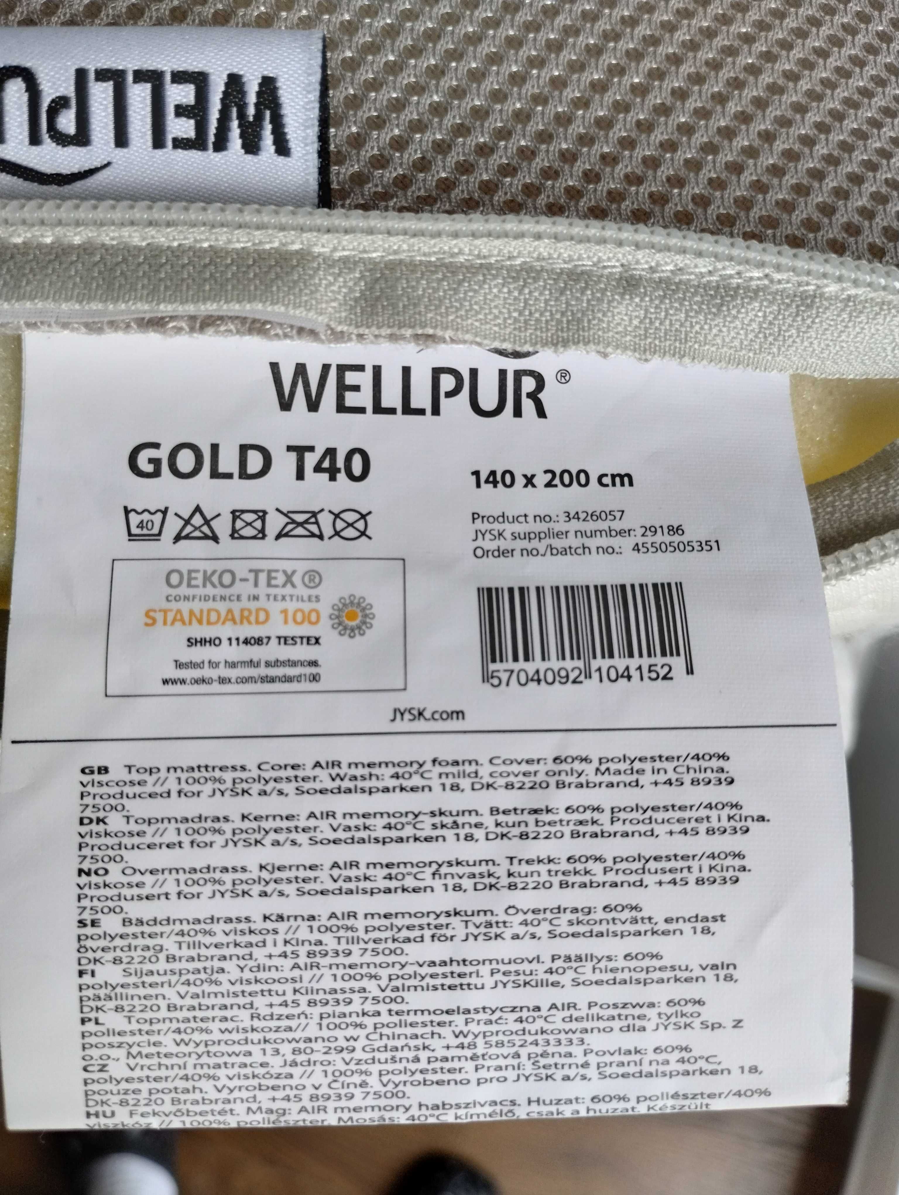 Materac lateksowy  Wellpur Gold