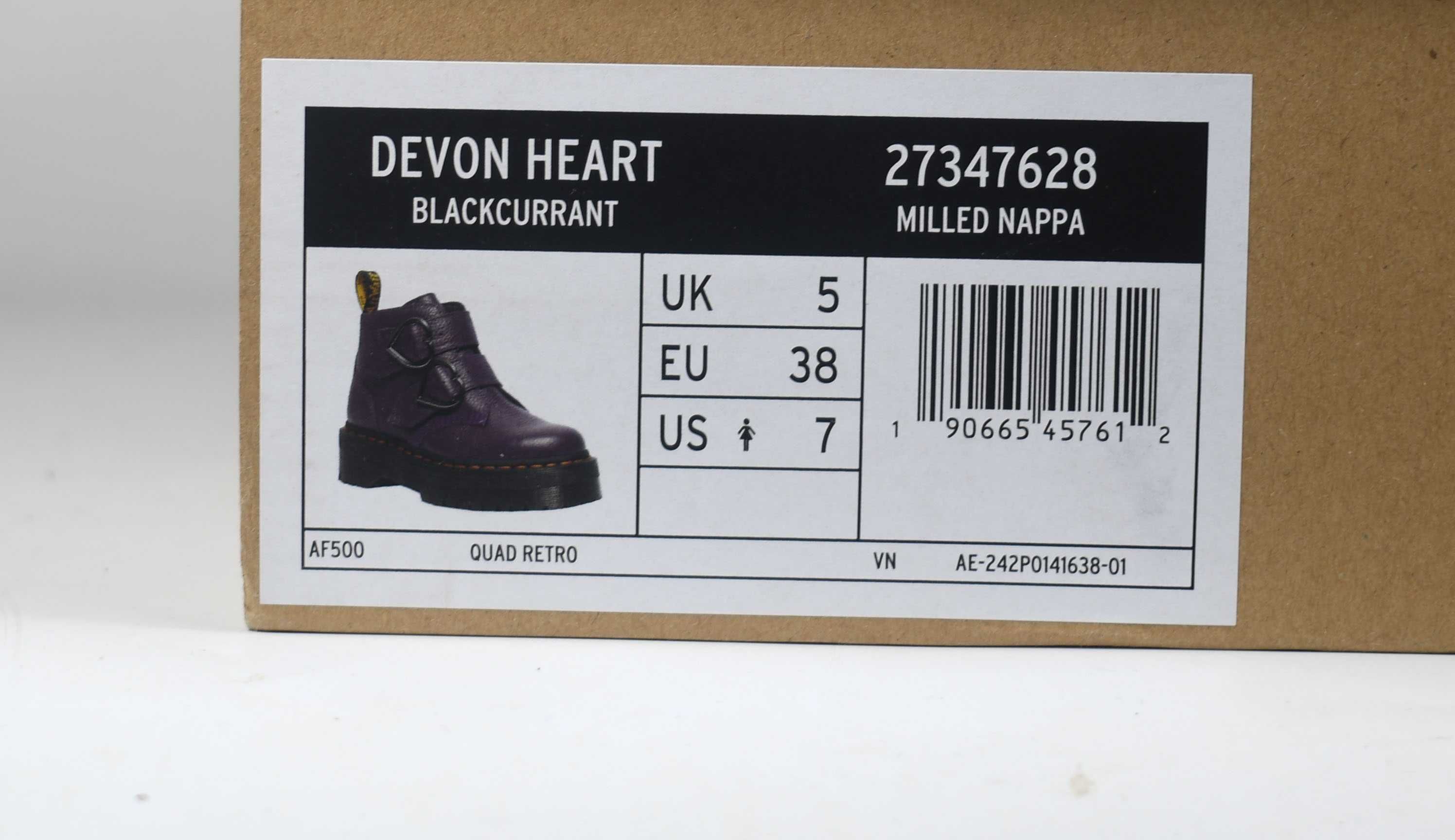 Nowe Dr. Martens Devon Heart Leather Platform Boots roz. 38