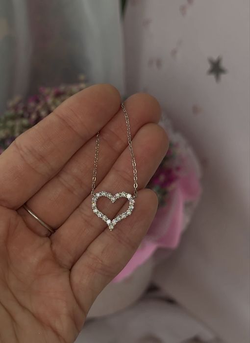 Срібні ережки 0,5ct з муасанітами, підвіска зі срібла 0,6ct, набір