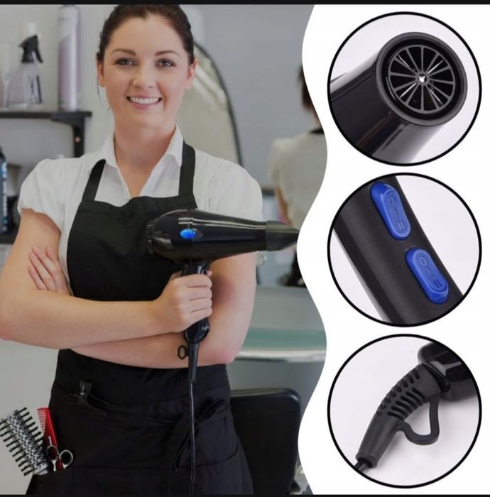 Suszarka z jonizacją do włosów dyfuzor mocna PRO 2w1 koncentrator