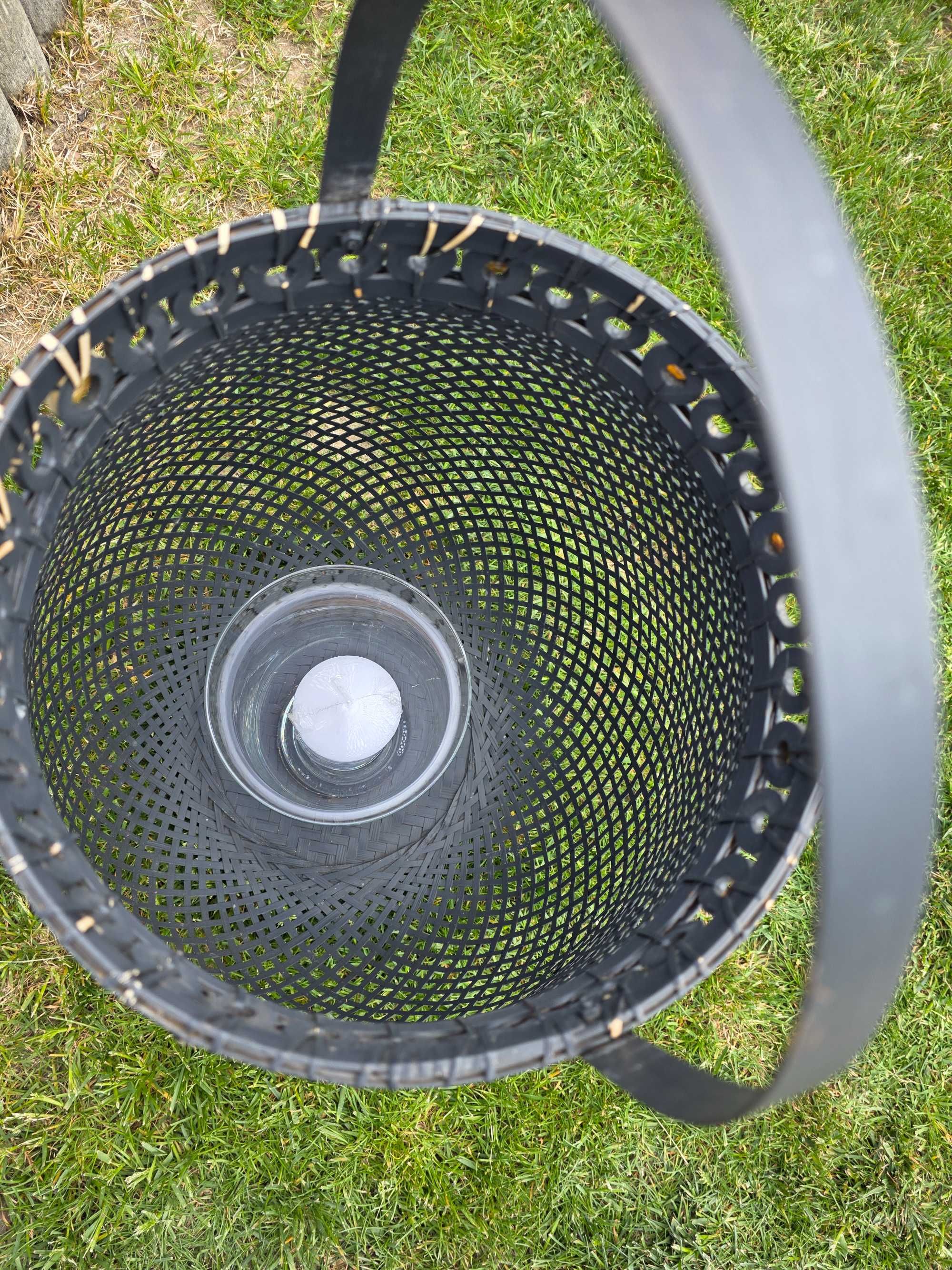 Duży lampion ogrodowy naturalny bambus / rattan