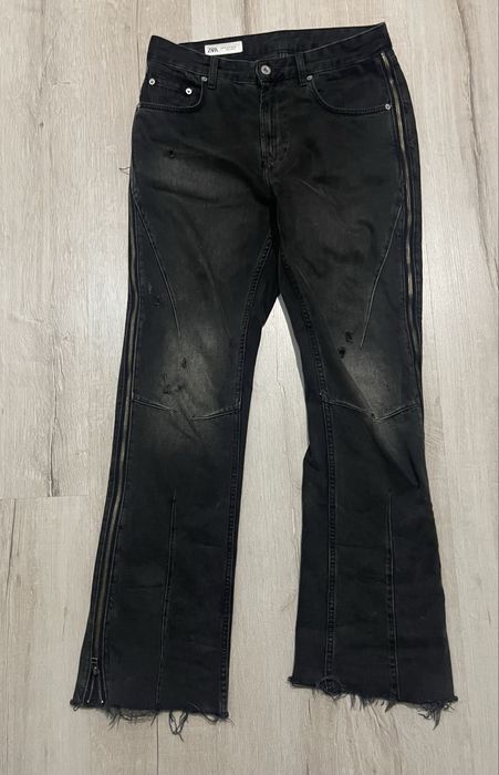 Джинсы ZARA, Flared zip Jeans, Зара Фларед джинсы