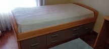 Cama solteiro com 4 gavetas - 203x105x67cm