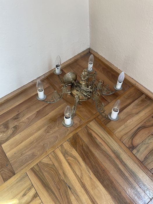 Żyrandol 6 ramion mosiądz