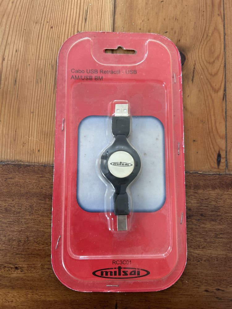 Cabo usb 2.0 retractil am/usb bm