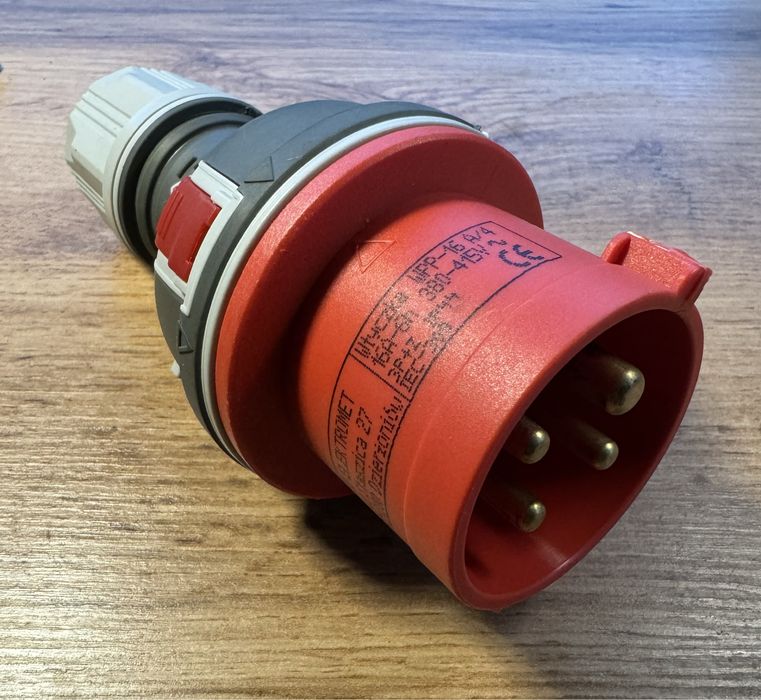 Nowa Wtyczka siłowa 16a 4 bolce WPP-16A/4 polska