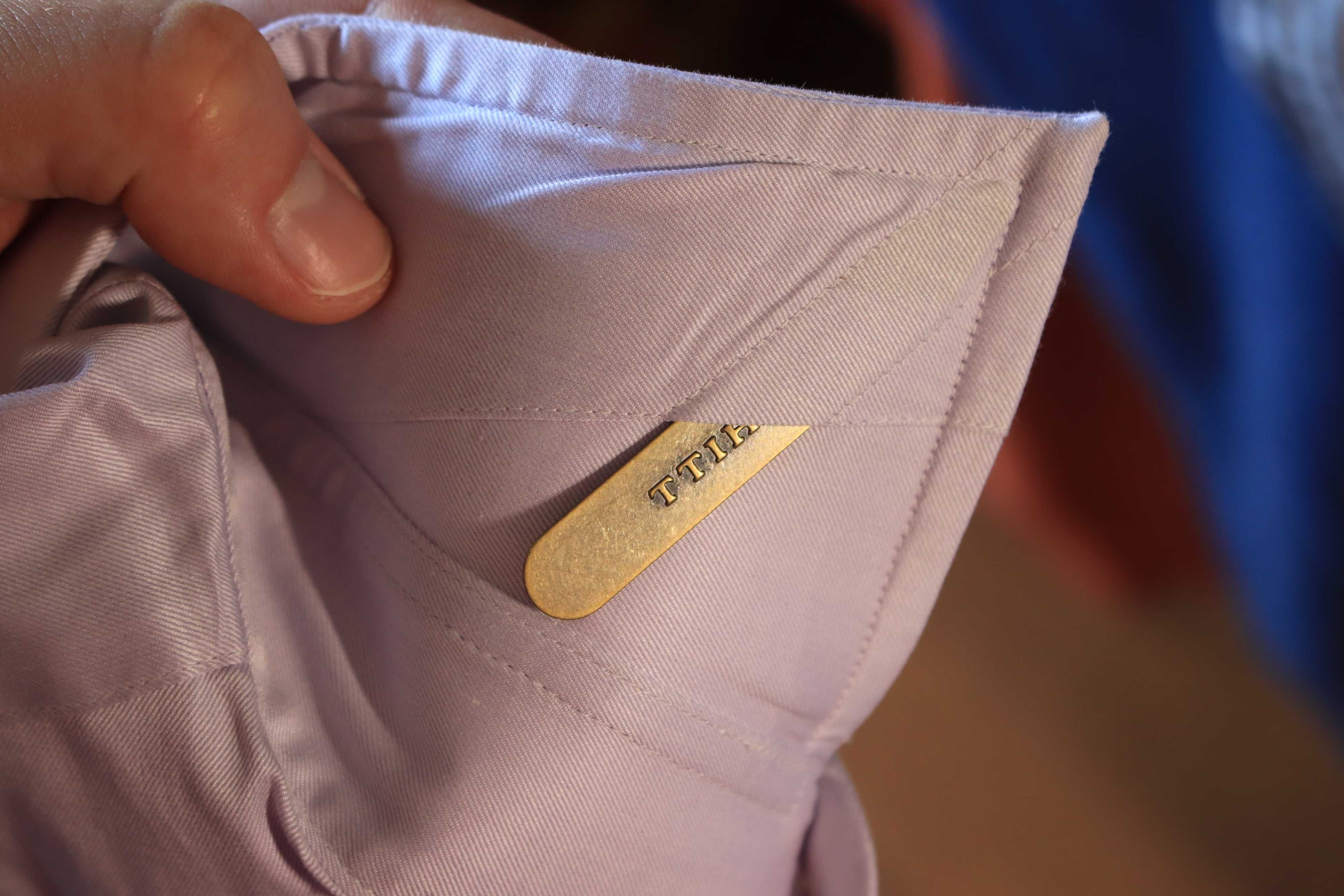 Koszula Charles Tyrwhitt r. 38 fioletowa męska dł rękaw bawełniana