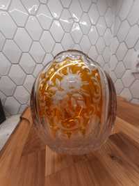 Cięty kryształowy wazon vintage prl