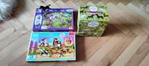 Puzzle, 3 zestawy plus figurka konika