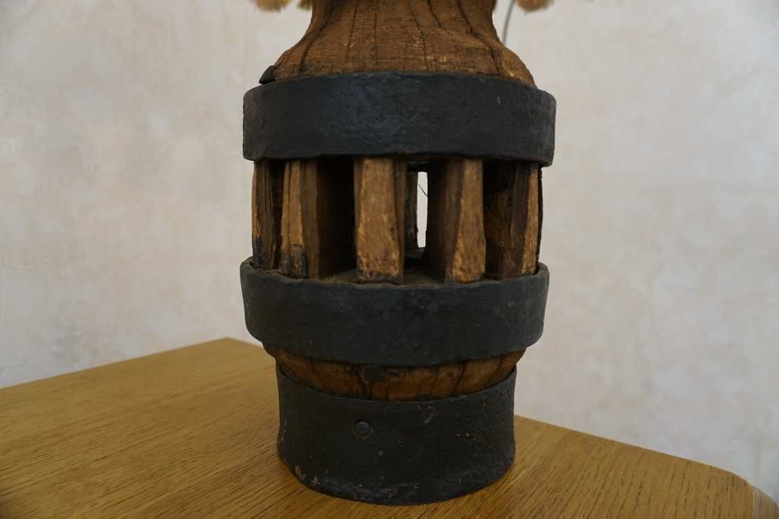 Lampa Stylowa z Piasty Drewnianego Koła Wozu ( d-960 )