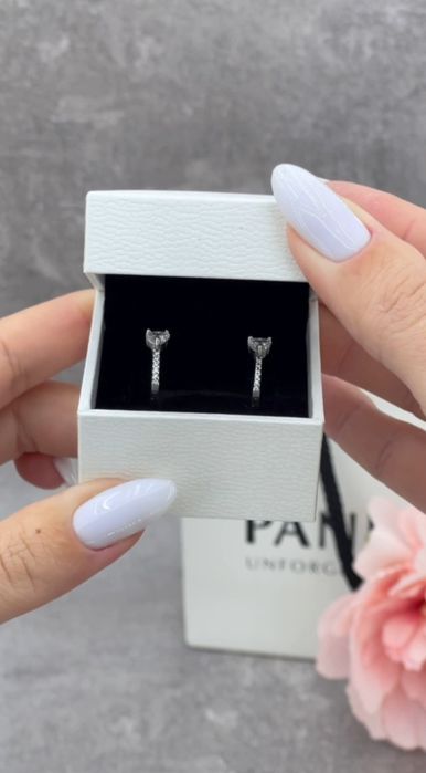 Срібні сережки Сяюче серце