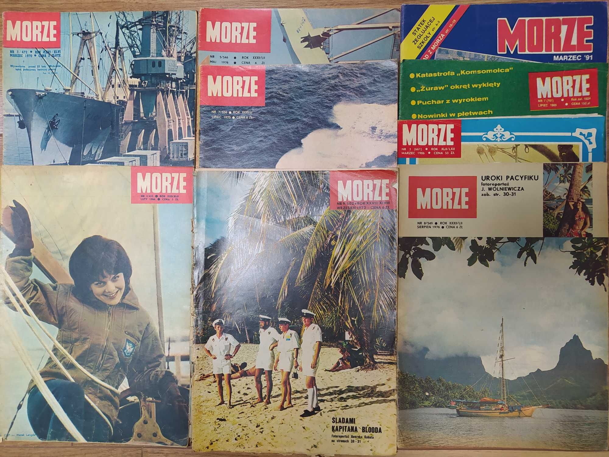 Miesięcznik Morze, 9 egz. z lat 1966 - 1991