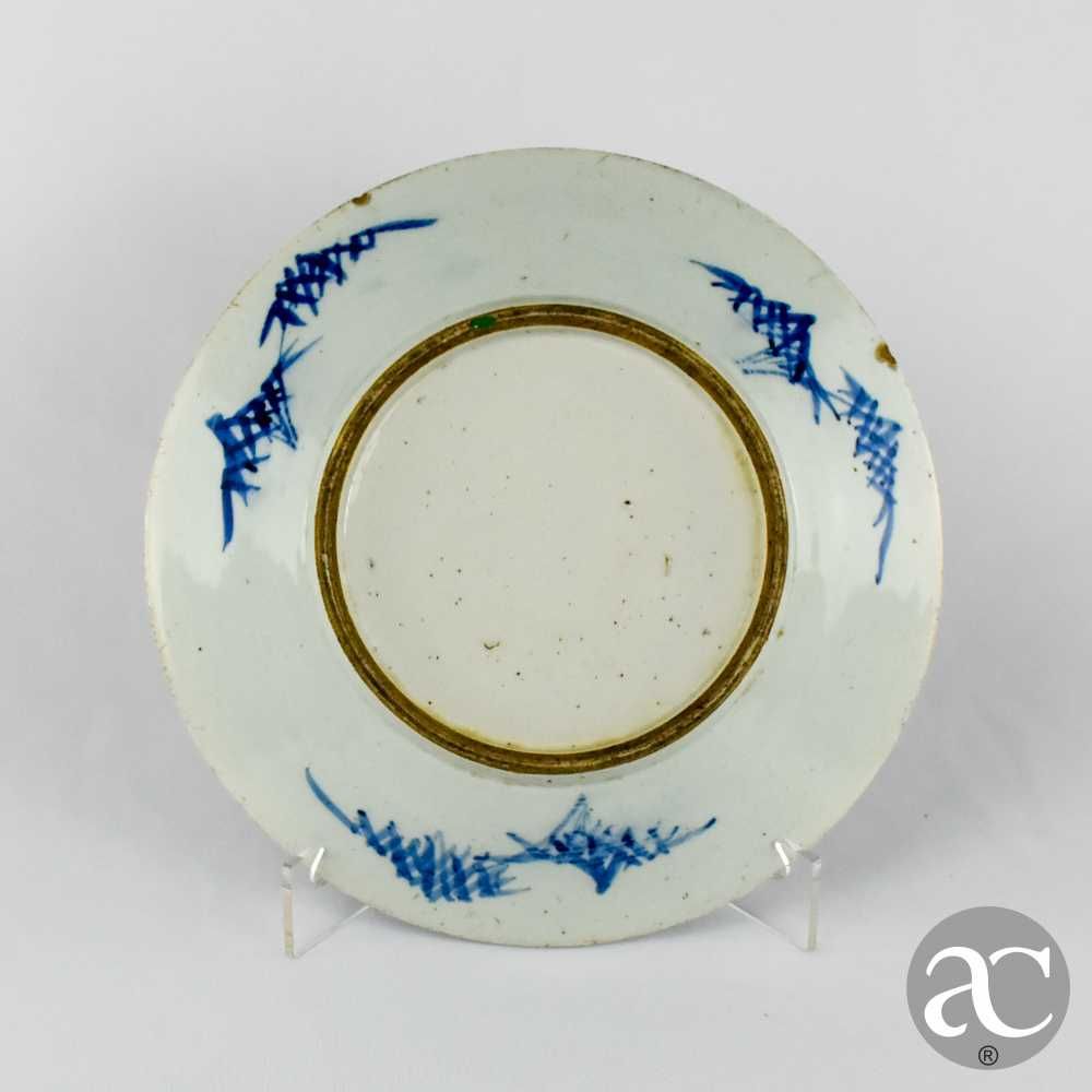Prato porcelana China, Prunus, flor de amendoeira, Tongzhi séc. XIX