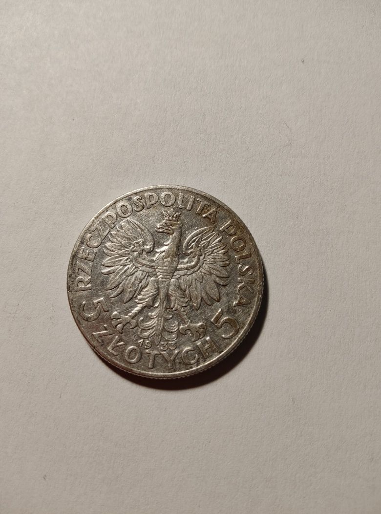 Moneta 5 zł GŁOWA KOBIETY 1933 r.