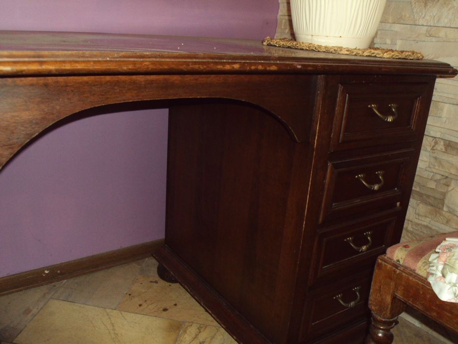 Drewniane dębowe biurko, Vintage, antyk