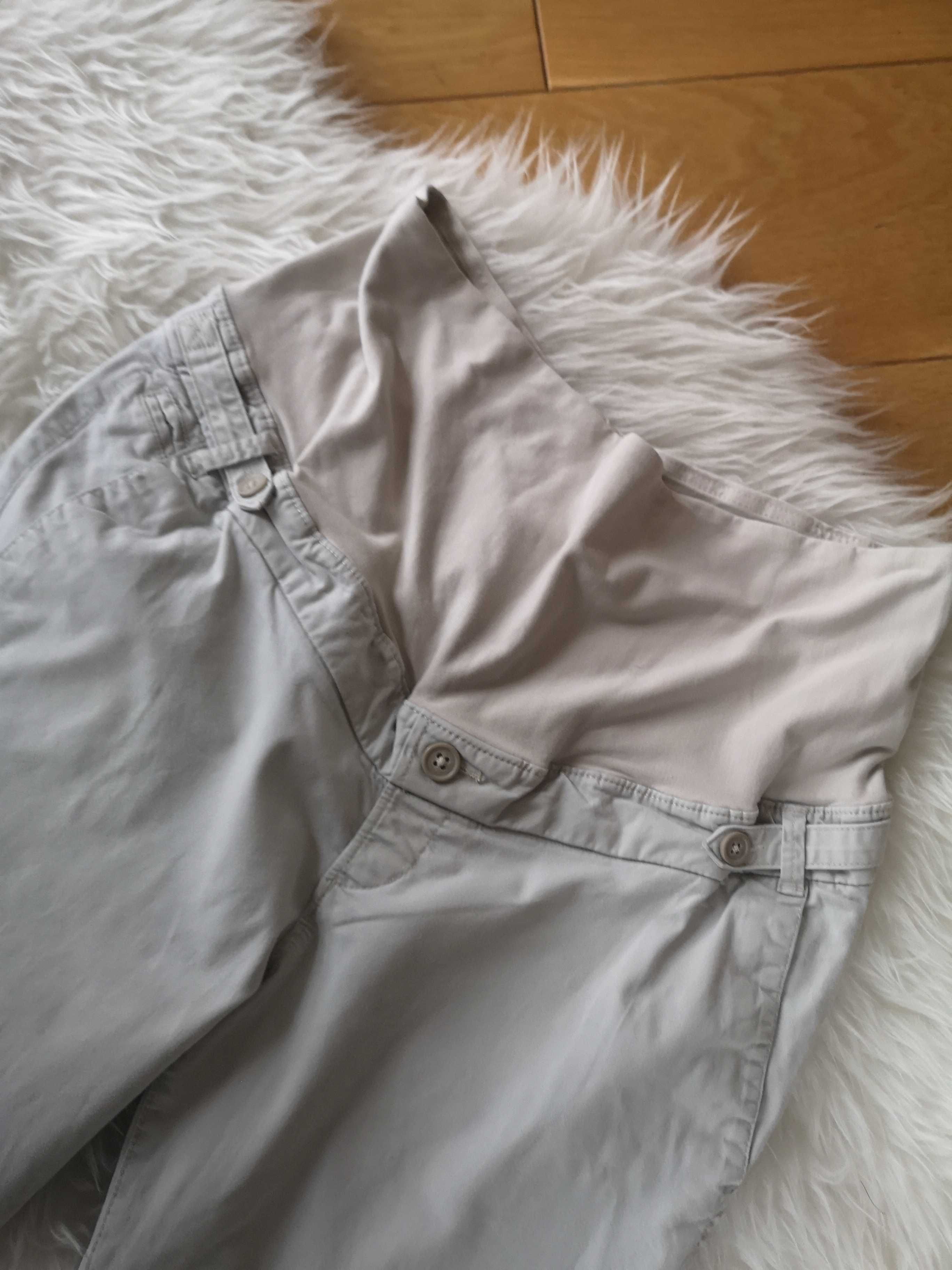 H&M Mama spodnie ciążowe beżowe ecru roz. 42