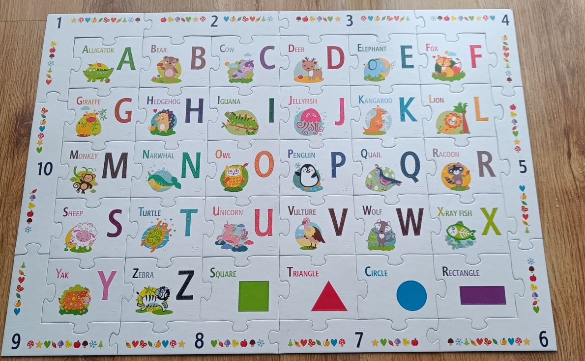 Puzzle zoo alfabet zestaw zabaw do nauki angielskiego